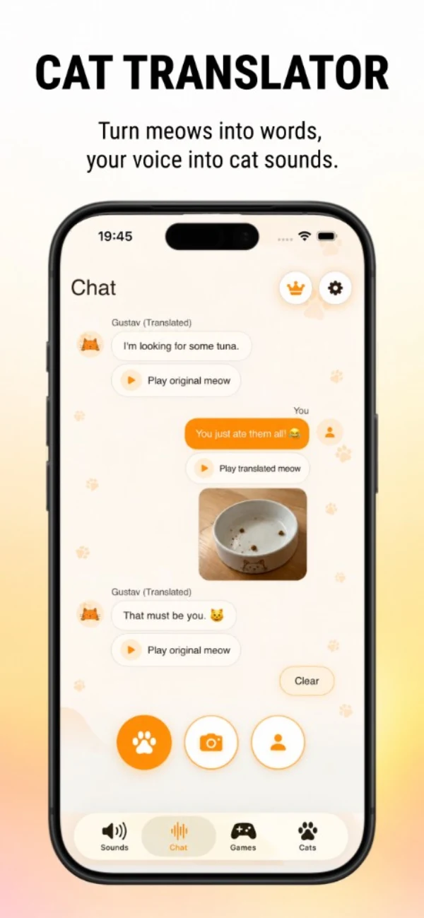 Cat Translator chat: turn meows into words, your voice into cat sounds