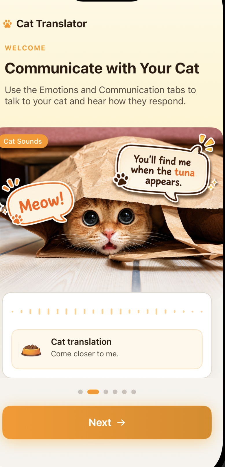 Welcome screen